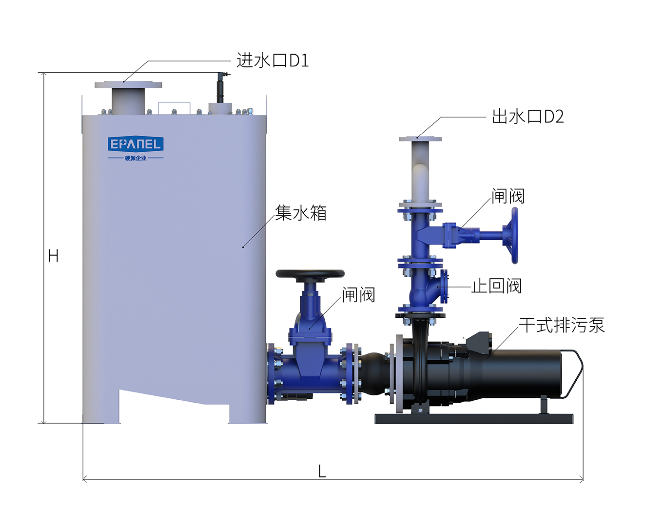 不锈钢泵外置污水提升器图纸2